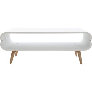 Miliboo Table basse rectangulaire scandinave blanc et bois clair L118 cm TAKLA - Publicité