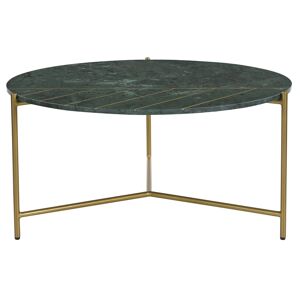 Miliboo Table basse ronde design en marbre vert et laiton D90 cm SILLON