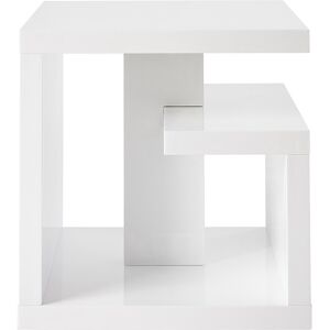 Miliboo Table d'appoint design blanc laque L50 cm HALTON