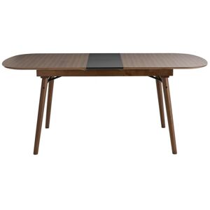 Miliboo Table extensible rallonges integrees rectangulaire en bois fonce noyer L150 180 cm SHELDON