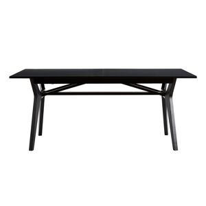 Miliboo Table extensible rallonges integrees rectangulaire en bois noir L180 220 cm FOSTER