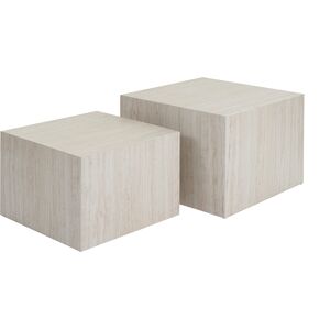 Miliboo Tables basses gigognes design effet travertin (lot de 2) CALLA - Publicité