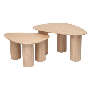 Miliboo Tables basses gigognes design en bois clair lot de 2 FOLEEN