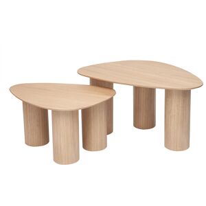 Miliboo Tables basses gigognes design en bois clair (lot de 2) FOLEEN - Publicité