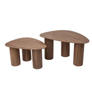 Miliboo Tables basses gigognes design en bois foncé (lot de 2) FOLEEN - Publicité