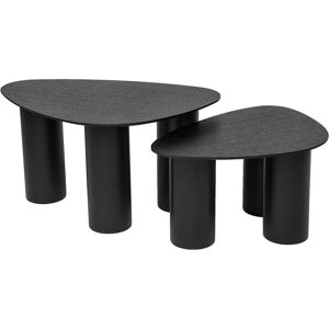 Miliboo Tables basses gigognes design en bois noir (lot de 2) FOLEEN