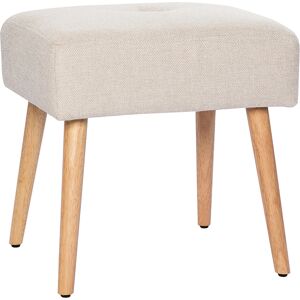 Miliboo Tabouret Bas en Tissu Effet Velours texturé Beige et Bois Clair Massif H46 GUESTA - Publicité