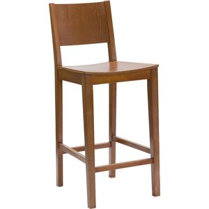 Tabouret de bar bois foncé noyer H65 cm MELVIL