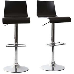 Miliboo Tabouret de bar / cuisine noir moderne NEWSURF (lot de 2)