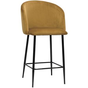 Miliboo Tabouret de bar design en velours bronze H68 cm VANITY