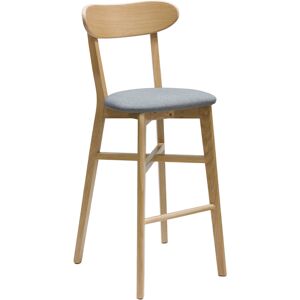 Miliboo Tabouret de bar vintage bois clair et gris clair H75 cm DOVE - Publicité