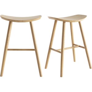 Miliboo Tabourets de bar bois clair H65 cm (lot de 2) DEMORY - Publicité