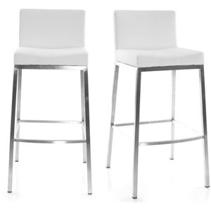 Miliboo Tabourets de bar design blancs 76 cm EPSILON (lot de 2) - Publicité