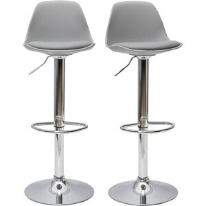 Miliboo Tabourets de bar design gris clair (lot de 2) STEEVY - Publicité