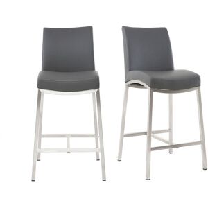 Miliboo Tabourets de bar design gris foncé H70 cm (lot de 2) OLLY - Publicité