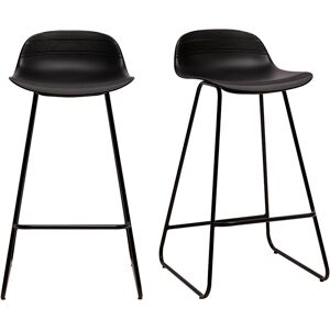 Tabourets de bar design noirs H65 cm (lot de 2) ELLA