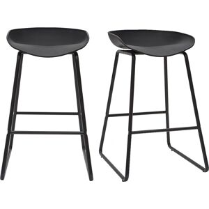 Miliboo Tabourets de bar design noirs H65 cm (lot de 2) PEBBLE - Publicité