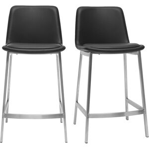 Miliboo Tabourets de bar design noirs H66 cm lot de 2 ARSENE