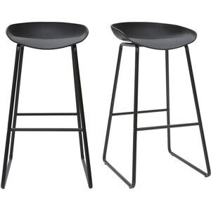 Miliboo Tabourets de bar design noirs H75 cm (lot de 2) PEBBLE - Publicité