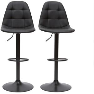 Miliboo Tabourets de bar design réglables noirs (lot de 2) COX - Publicité