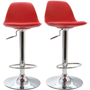 Miliboo Tabourets de bar design rouges (lot de 2) STEEVY - Publicité