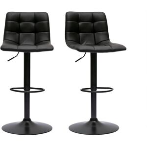 Miliboo Tabourets de bar réglables design noirs (lot de 2) MAXWELL - Publicité