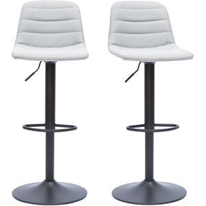 Tabourets de bar réglables en tissu gris clair et métal (lot de 2) SAURY