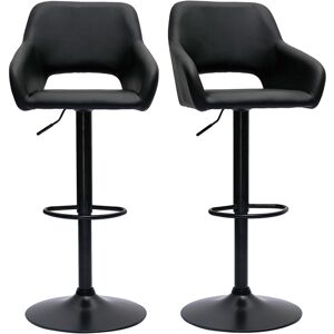 Tabourets de bar réglables noirs (lot de 2) LAURETTE