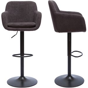 Miliboo Tabourets de bar réglables tissu effet velours gris foncé et métal (lot de 2) AMIKA - Publicité