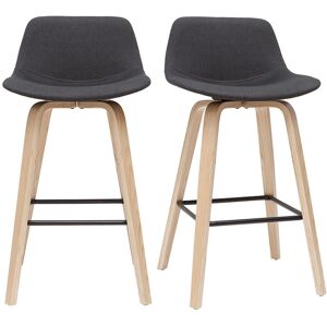 Miliboo Tabourets de bar scandinaves gris fonce H65 cm lot de 2 NONIE