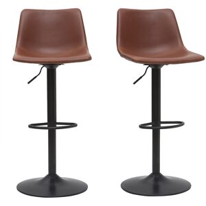 Miliboo Tabourets de bar vintage reglables pivotants marron clair (lot de 2) NEW ROCK