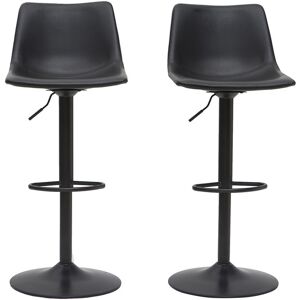 Miliboo Tabourets de bar vintage reglables pivotants noirs lot de 2 NEW ROCK