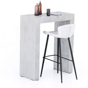 Mobili Fiver Table Haute Evolution 90x40 Gris beton avec 2 pieds