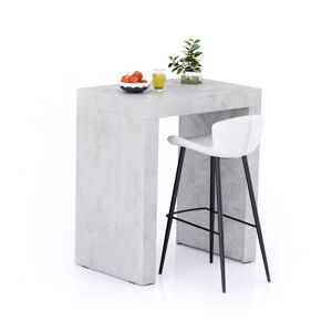 Mobili Fiver Table Haute Evolution 90x60, Gris béton avec 2 pieds