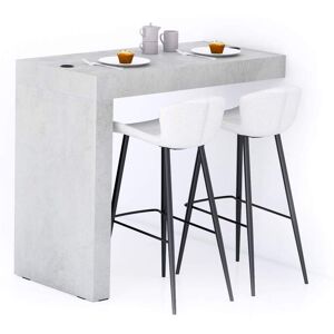 Mobili Fiver Péninsule Evolution 120x60, Gris Béton et Chargeur Sans Fil