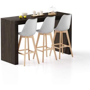 Mobili Fiver Table haute Evolution 180x60, Noyer Américain