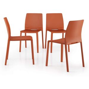 Mobili Fiver Chaises Emma, Lot de 4, Terre cuite