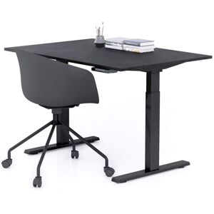 Mobili Fiver Bureau assis/debout Clara 120x80 Noir Beton avec pieds noirs