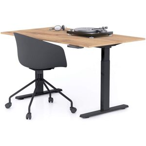 Mobili Fiver Bureau assis/debout Clara 140x80 Bois Rustique avec pieds noirs