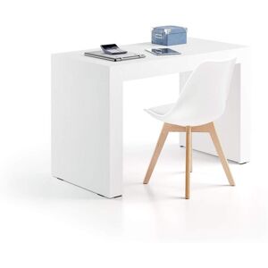 Mobili Fiver Table de bureau Evolution 120x60 Blanc Frene avec 2 pieds