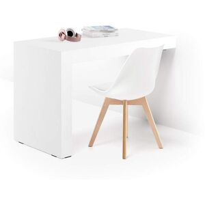 Mobili Fiver Table de bureau Evolution 120x60 Blanc Frene avec 1 pied