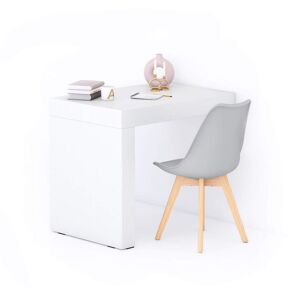Mobili Fiver Table de bureau Evolution 90x60 Frene Blanc avec un pied