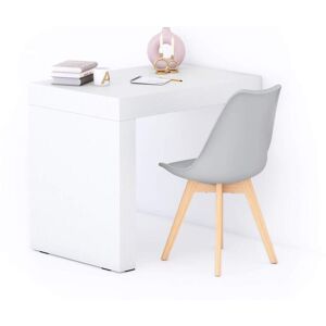 Mobili Fiver Table de bureau Evolution 90x60, Frêne Blanc avec un pied