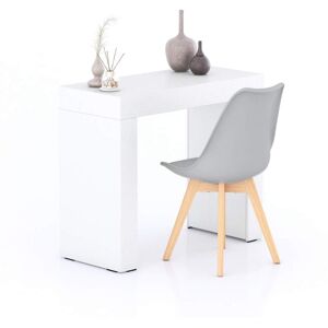 Mobili Fiver Table de bureau Evolution 90x40, Frêne Blanc avec 2 pieds