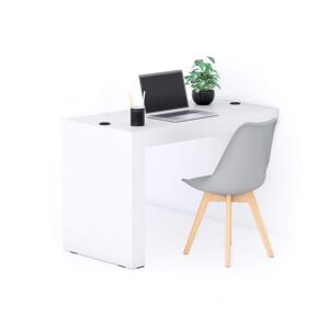 Mobili Fiver Table de bureau Evolution 120x60, Frêne Blanc avec 1 pied et Chargeur Sans Fil