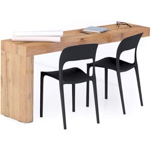 Mobili Fiver Table de bureau Evolution 180x40, Bois Rustique avec 1 pied