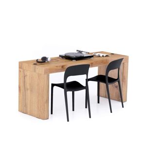 Mobili Fiver Table de bureau Evolution 180x60, Bois Rustique avec 2 pieds et Chargeur Sans Fil