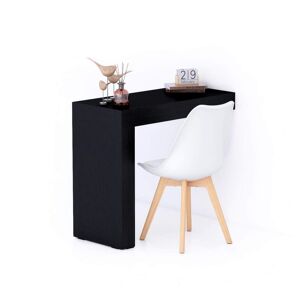 Mobili Fiver Table de bureau Evolution 90x40, Frêne Noir avec 1 pied