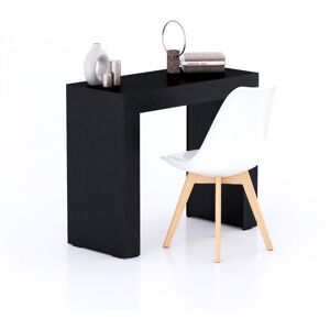 Mobili Fiver Table de bureau Evolution 90x40, Frêne Noir avec 2 pieds