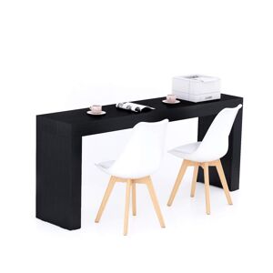 Mobili Fiver Table de bureau Evolution 180x40, Frêne Noir avec 2 pieds